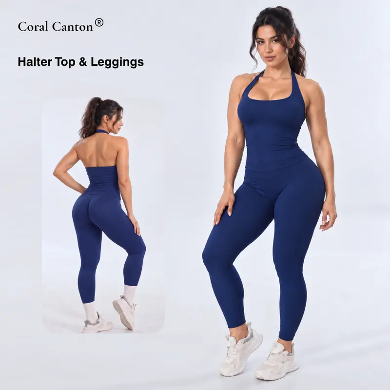 Coral Canton Seamless High Waisted Seamless Sports  Leggings for Women Tummy Control Compression Workout Pants with Scrunch Butt No Front Seam Buttery Soft Yoga Gym Leggings Sculpting Fit All Season Activewear SummerVibes, Sporty Joggers