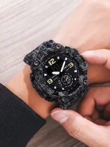 Men's Fashion Digital Watch, Fashionable Waterproof Watch, Casual Sporty Digital Watch with Luminous Dial & Alarm Mode, Waterproof Wrist Watch with Box