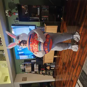 Inflatable Easter Bunny Costume Adult Blow up Easter Egg Rabbit Outfit Funny Bunny Mascot Costume Suit for Women Men with Colorful Egg Design School Cosplay