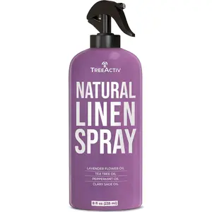 TreeActiv Natural Linen Spray, 8 fl oz, Lavender for Sleep, Beddings, Pillows, and Sheets With Tea Tree, Pillow Mist Freshener, 2000+ Sprays
