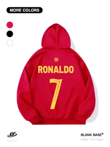 Cristiano Ronaldo Graphic Hoodie Sweatshirt, Loose Fit Casual Wear, Breathable Pocket Design, Unisex Fashion for Sports & Outdoors