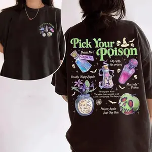Pick Your Poison Two Sided Comfort Colors Shirt, Princess Halloween Shirt, Kuzco Poison Apple Tee, Spooky Season, Villain Cartoon Shirt