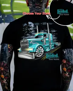 Stay Loaded Custom State Hot Rod KW Tee – Personalized State Bold Kenworth Semi Truck Graphic Shirt for Trucker Lifestyle, State Custom Trucker Fans & Custom Big Rig Lovers Graphic T-Shirt For Men Perfect Gift For Trucking Enthusiasts, Top Menswear