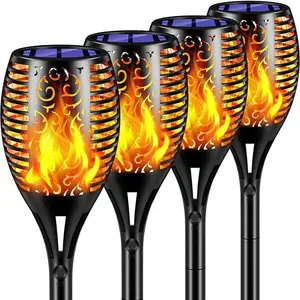XODO FL1 Solar Torch Lights 4 Pack - Outdoor Waterproof Flickering Flames