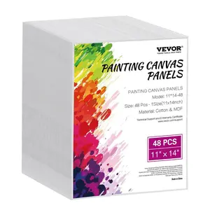 VEVOR Canvas Boards for Painting,  , 11 x 14 Inch White Canvases for Painting, 48 Pack Painting Canvas Panels for Sketching, Acrylic and Oil Painting, Watercolor, Paint Canvas for Kids and Professionals