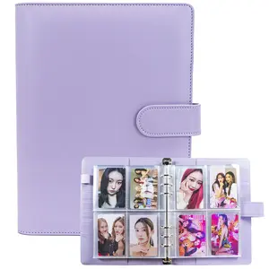 A5 Kpop Photocard Binder with 30 Pack 4-PocketCard Pages,6 Ring A5 Binder Card Collector Albumwith 240 Card Slots,PU Leather Binder Cover withMagnetic Buckle Closure for Organizing Trading Card