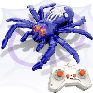 Rechargeable Remote Control Climbing Spider Toy, 360° Rotating LED Eyes, Prank Toy for Kids, Boys Girls Ages 3-12, Birthday Gift