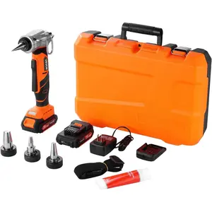 Cordless Tube Expander, 20V Max Electric Tubing Expansion Tool for 1/2", 3/4", 1" PEX-A Pipes, 22000RPM Pipe Expander with 3 Expanding Head, 2pcs 2AH Battery, Fast Charger & Carrying Case