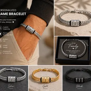 Custom Name Bracelet • Adjustable Stainless Steel Personalized Gift
