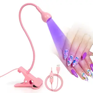 AORAEM 3W Flexible Gooseneck LED Nail Lamps Portable Mini Rechargeable UV Nail Lamp for Gel Nails Home DIY Professional Tools Salon Pink Gift Nailcare