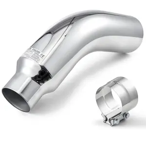 fathersdaygift  VEVOR Elbow Exhaust Tip, 5 Inch Inlet, 6 Inch Outlet, 23 in Overall Length, Chrome Turn Down Exhaust Tip with Clamp for Truck, Sedan, Sports Car, SUV, Chrome Structure for High Temperature ResistanceVEVOR Super Brand Day