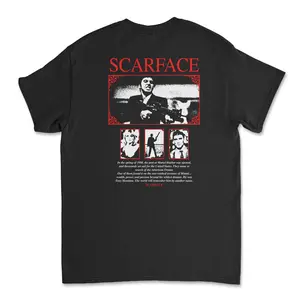 Scarface Brian De Palma T-Shirt Tee Shirt Black Vintage Style Film Movie Al Pacino Scar Face DePalma Gangster Cuban Oliver Stone