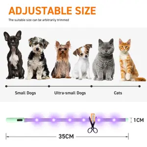 Pet Glowing Collar Brighter at Night for Dogs and Cats Safe Night Walking LED Light Up Collar Adjustable Size 35CM Solid Design Enhances Visibility