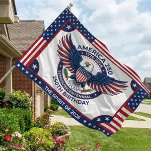 America 250 Anniversary Style Flag, Patriotic Eagle Emblem Outdoor Banner, Historic Celebration Inspired Design, Stars And Stripes Home Yard Decor Flag