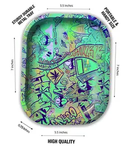 Sturdy Durable Metal Tray 7"x5.5" Thick Material Raised Edges for Storage Ideal for Indoor Outdoor Travel Convenient Versatile Use