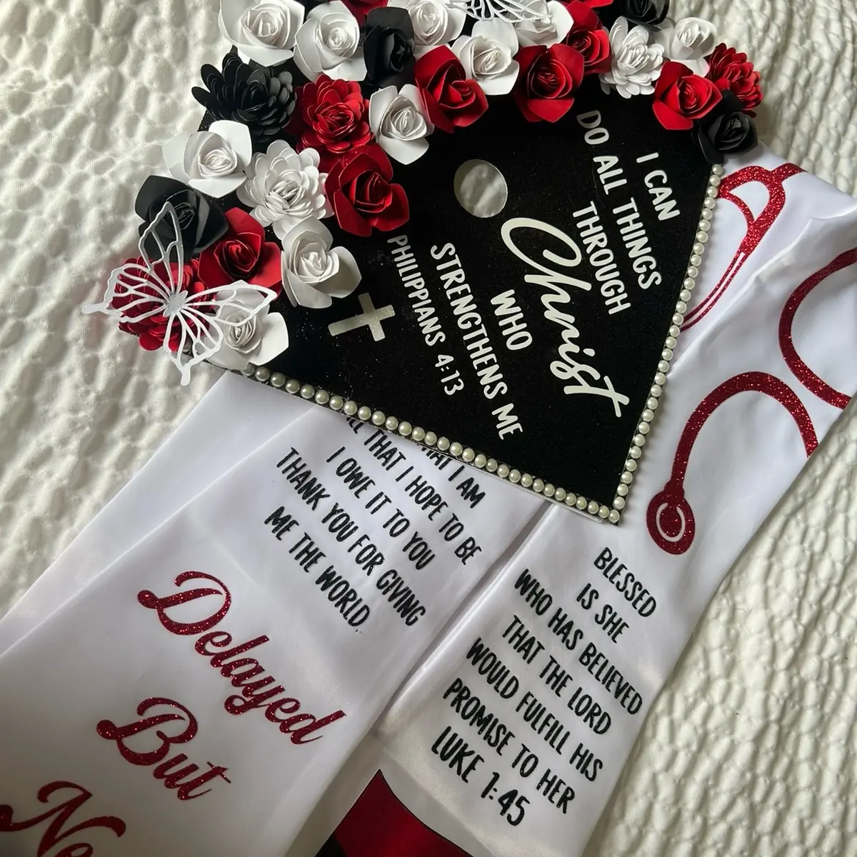 Custom Graduation Stole and Topper Bundle |Graduation Accessories party favors