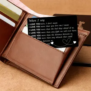 Metal Wallet Card Gift for Husband, Personalized Anniversary Valentine's Day Present, Creative Engraved Insert for Men, Compact Size
