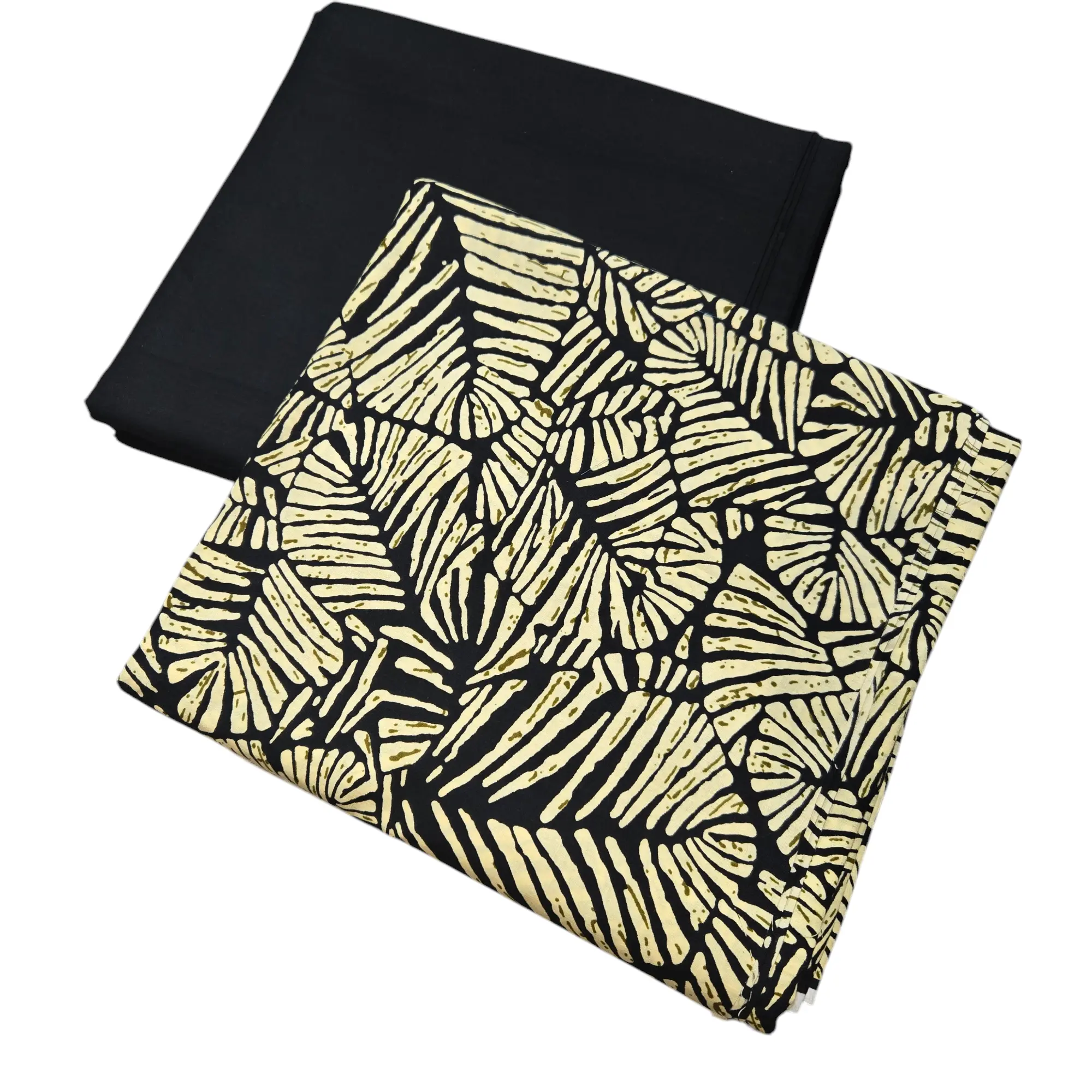 Cream and Black Mix-and-Match Cotton African Print Fabric - 45 Inches Wide, Ideal for African Clothing Projects