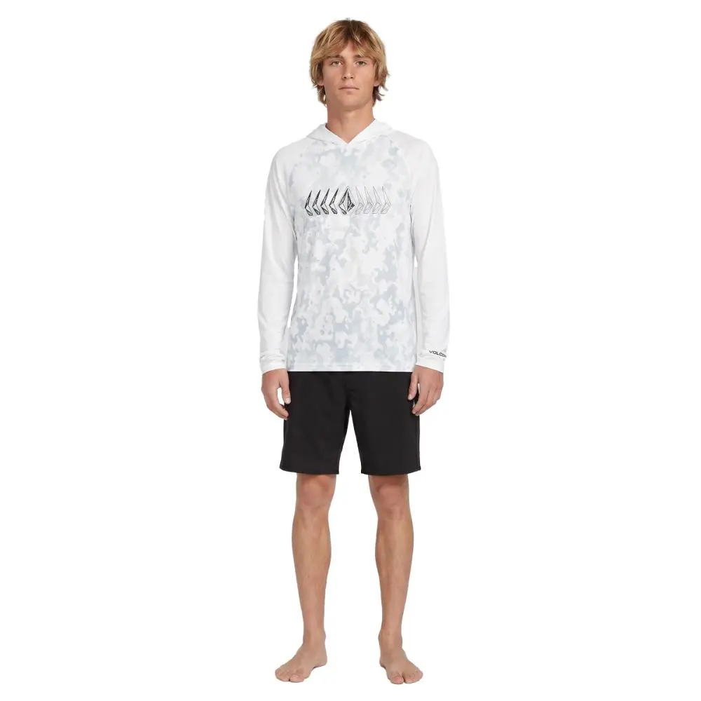 VOLCOM Men's Expanse Long-Sleeve Hooded Rashguard, UPF 50+ Swim Shirt for Comfortable Layering, Beach, Surfing & Warm Weather, Surf Sessions, Pool Days