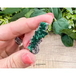 Malachite Cobaltoan Dolomite Quartz – Natural Specimen 1.77g (37×14mm) – Display Case Included