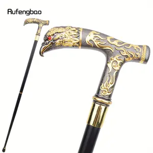 Golden Black Eagle Red Eye Pattern Cosplay Stick Party Fashion Elegant Stick Decorative Cospaly Cane Knob Crosier 91cm