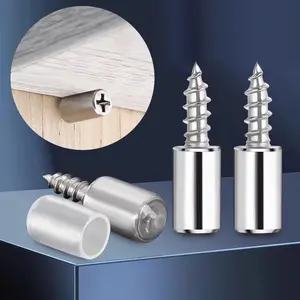 Self-tapping Screw Set, Shelf Support Nails, Bookcase Support Pins, Wardrobe Support with Non-slip Cover for Kitchens, Shoe Cabinets, Wine Cabinets