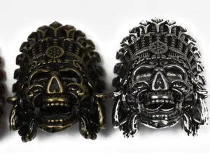 Indian Skull Beads - Perfect for jewelry making and paracord crafts - Bronze, Silver, Gold