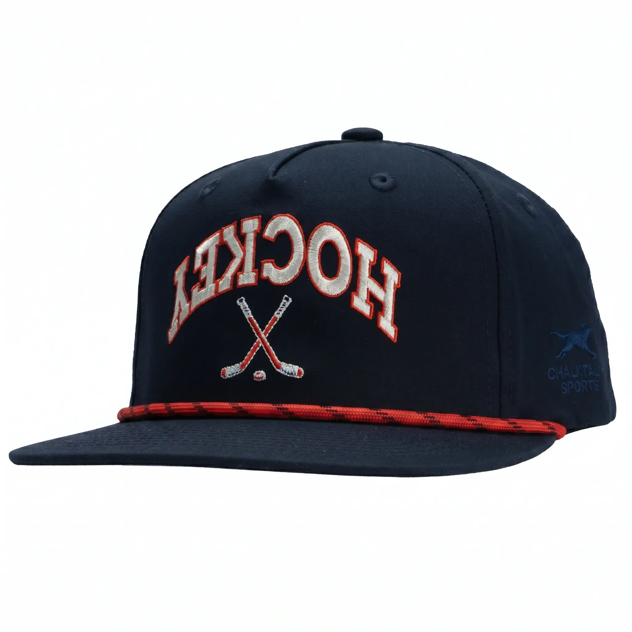 Upside Down Hockey Rope Hat - Classic Trucker Style Cap with Breathable Mesh Back - Structured Casual Design for Hockey Fans, Classic Design, Adult, Rope Hats, Trucker Caps