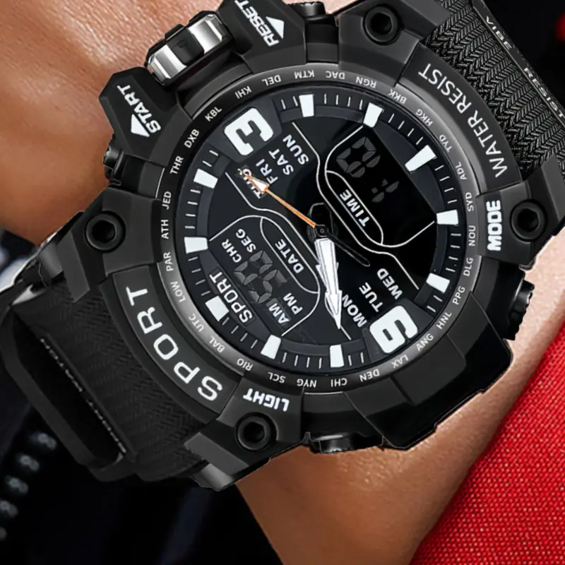 Top New Trendy Fashion High Aesthetic Unisex Teen Multifunctional LED Large Dial Outdoor Waterproof Sports Digital Watch Luminous Quartz Watch Sporty Waterproof Watch Fashionable Wristwatches