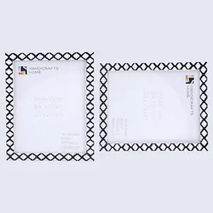 Handicraft Home Handmade Casablanca Fumar Picture Frame Resin Inlay,Black white 3 Sizes (Set of 2)