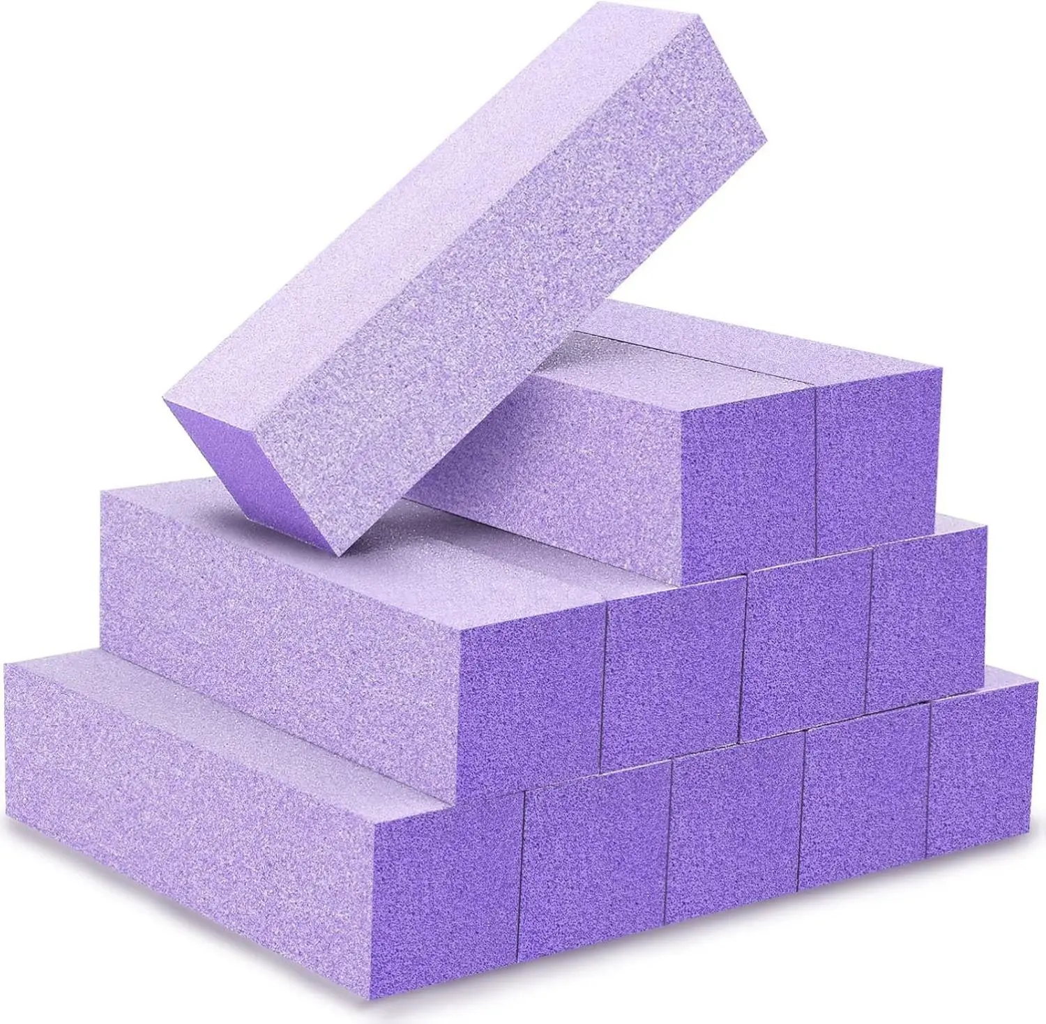 10 PCS Nail Buffer Blocks, Professional 4 Way Buffing Block Files 120/120 Medium Grit for Natural and Acrylic Nails
