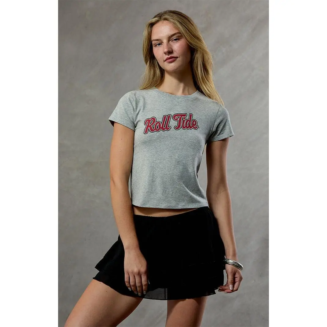 WILD COLLECTIVE Women's Alabama Crimson Tide Skimmer T-Shirt WILD COLLECTIVE Women's Alabama Crimson Tide Skimmer T-Shirt