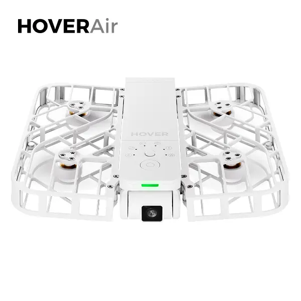 HOVERAir X1 Pocket-Sized Electronic Self-Flying Camera Drone - 125g Lightweight Folding Quadcopter, Foldable, 2.7K Recording, Sporty Hands-Free Flying, Palm Launch, 5 Pre-Programmed Flights, VIO & ToF Sensors, Indoor Use, Ease of Use, White