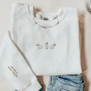 Lost Sheep Embroidered Sweatshirt, Jesus Leaves the 99, The Lord is My Shepherd Crewneck, Psalm 23 Christian Apparel