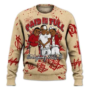 Streetwear Dunk Low Strawberry Waffle Shirt, Everybody Paid In Full Crayon Knitted Sweater KWO