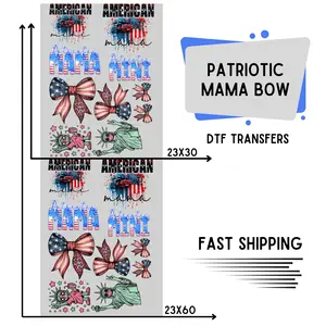 Patriotic Mama Bow | Premade DTF Transfer Gang Sheet For Graphic Tees