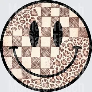 Smiley face retro Leopard checkered
