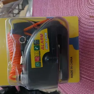 Alarm Disc Lock Set, Brake Lock, Anti-Theft Waterproof 110 dB 7mm Pin 5ft Reminder Cable for Motorcycles Bike Scooter Carry Pouch (1pcs Black)