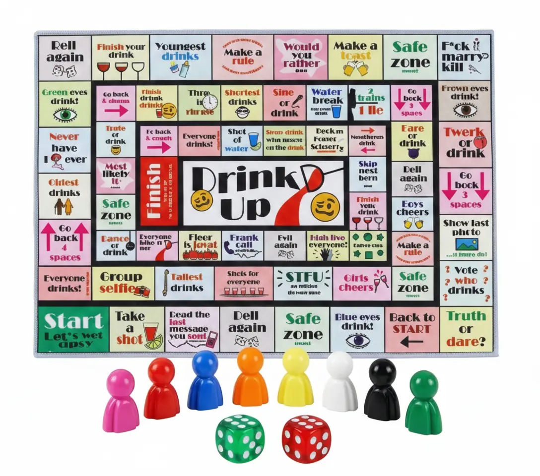 Hilarious Rubber Mat Drinking Dice Game Set - Bachelorette Party Essential, Fun Board Games for Birthdays, Nightlife Activity, Perfect Gift | Toys & Hobbies