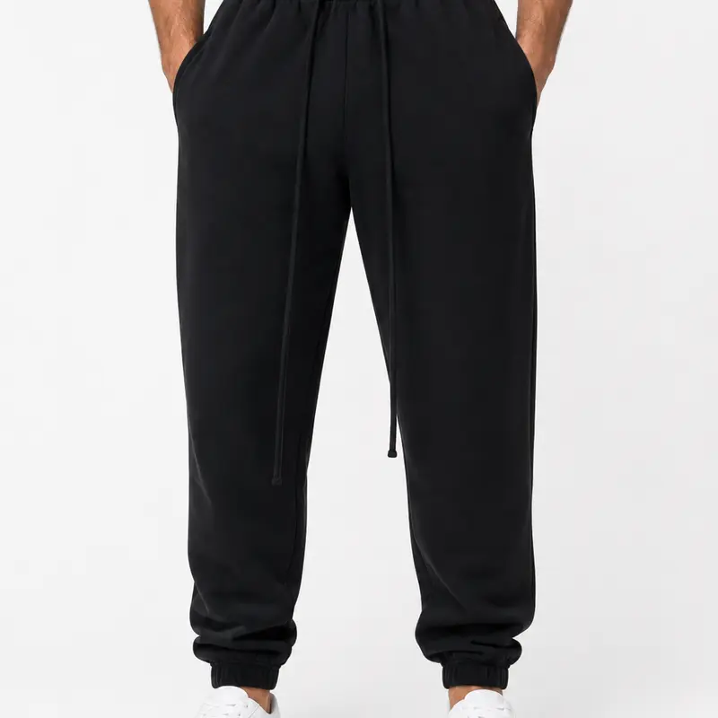 22 Men's 80% Cotton Baggy Cut Streetwear Joggers - Loose-Fit Stretch Black Sweatpants for Gym, Lounge, Casual Athletic Joggers, Sweatpants