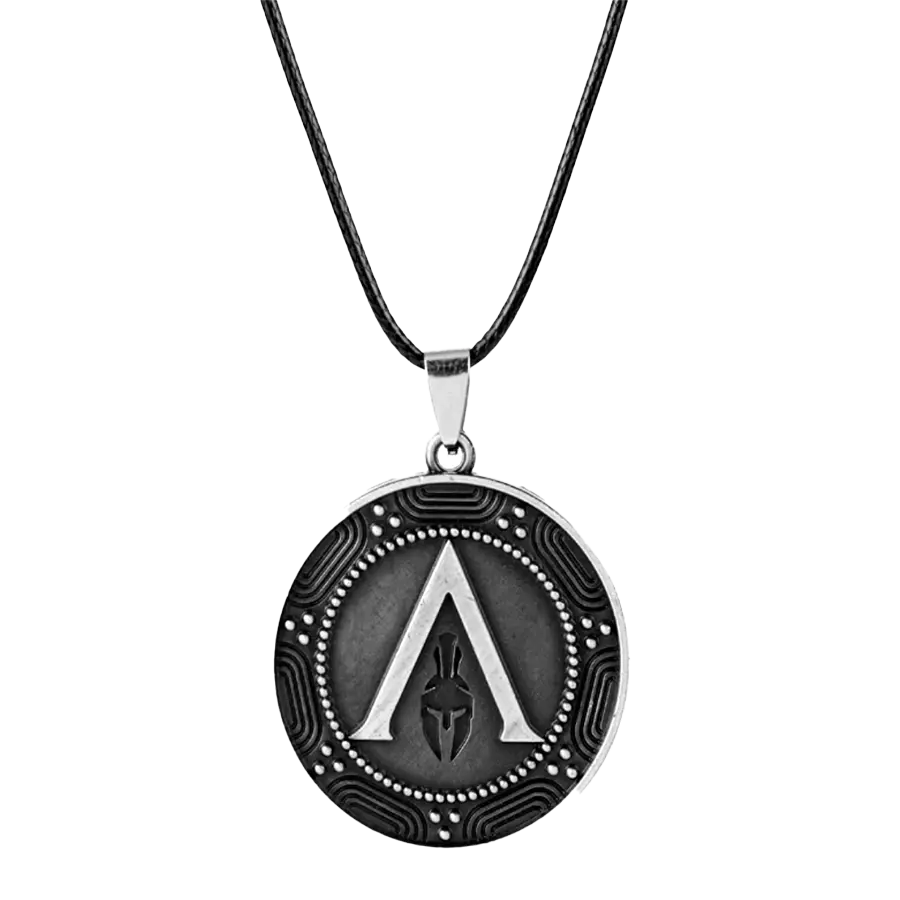 Ancient Greek Spartan Shield Pendant Necklace