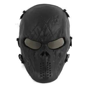 1pc, Outdoor Airsoft Full Face Protection Mask - Tactical Skull Face Protection Gear - Adjustable Mask With Durable Plastic - With High-transparency Sunglasses Lenses - For Paintball Cs War Game Shooting Masquerade Cosplay Movie Props Party