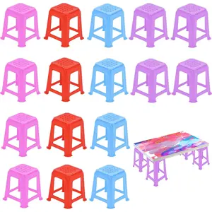 16 Pieces Paint Stand Canvas Stands for Painting - Canvas Feet Risers, Mini Non-Skip Fluid Painting Supplies, Solid Color Plastic Paint Pouring Tools (Multi-Colors)