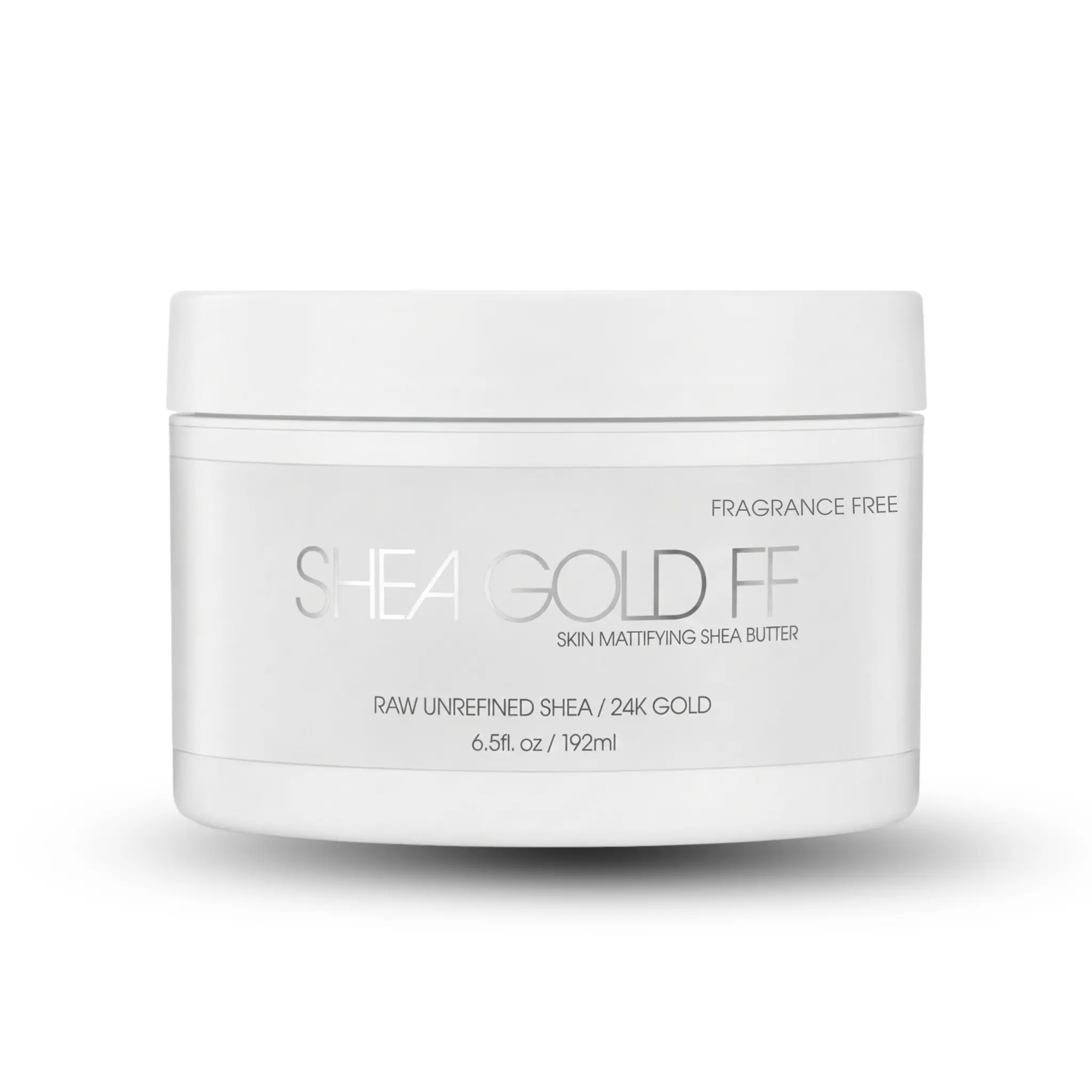 SheaGold Shea Body Butter Raw Unrefined with 24k Gold, Skin Mattifying Face and Body Moisturizer - Fragrance Free 6.5 fl oz / 192 ml