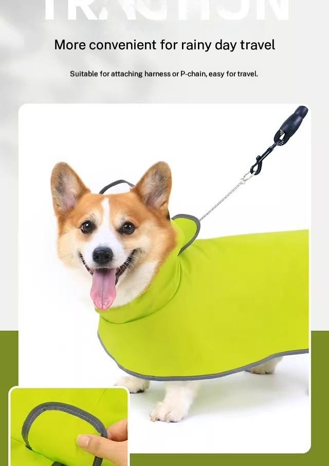 Dog Raincoat, Adjustable Dog Rain Jacket Clear Hooded Double Layer, Waterproof Poncho with Reflective Strip Straps for Small Medium Large Dog