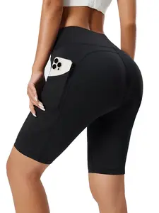 Women's Solid Yoga Shorts - 4-Way Stretch High-Waisted Workout Shorts - Anti-Chafing & Squat Proof, Lightweight for Hot Yoga, Jogging, Travel