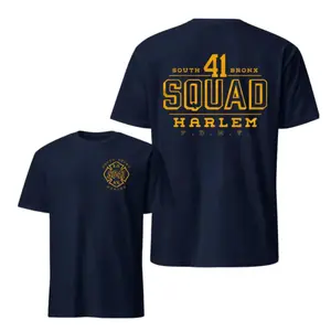 FDNY Squad 41 Harlem T-Shirt, South Bronx Fire Department Graphic Tee with Bold Yellow Squad Print, Classic Firefighter Support Graphic Shirt, Gift for Firefighters & FDNY Fans