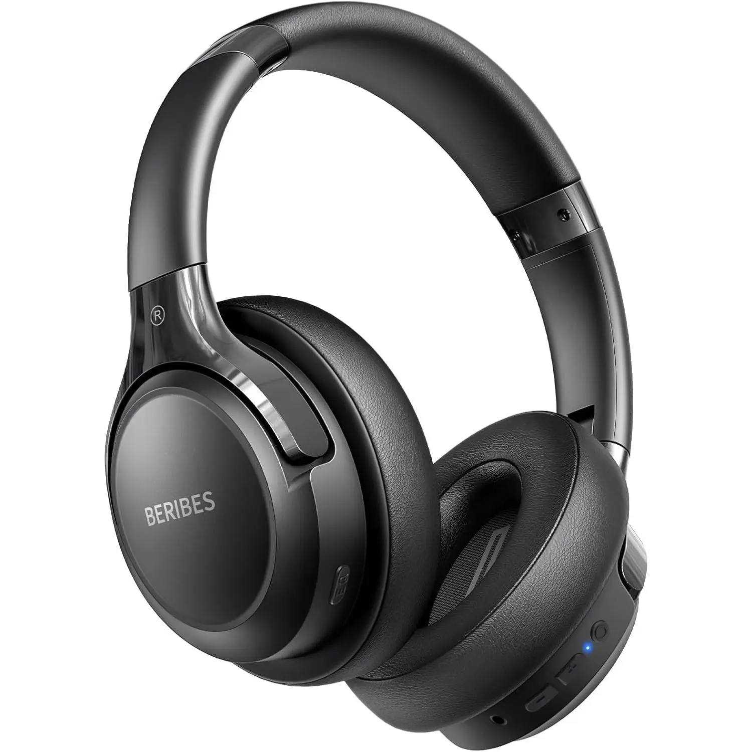 Unisex Over-Ear Bluetooth 5.3 Headphones, 65H Playtime, 6 EQ Modes, HiFi Stereo Deep Bass, Foldable Lightweight Design, Adjustable Memory Foam Pad, Built-in Microphone, 3.5mm Wired Cable Option, Multi-Device Compatible for Water Polo & Home Office Use