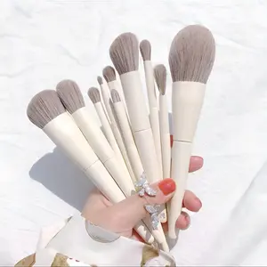 8Pcs Mini Travel Makeup Brushes Set with Bag - Soft Portable Concealer, Foundation, Eye Shadow & Eyelash Brushes, Women Beauty Kit for Home & Travel
