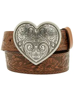 Shyanne Women's Valentina Embossed Heart Buckle Belt - Sasu25bt8-Bn